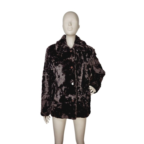 Vintage 90s Y2K Coldwater Creek Faux Fur Teddy Bear Mob Wife Coat Size Small NEW - Picture 3 of 12